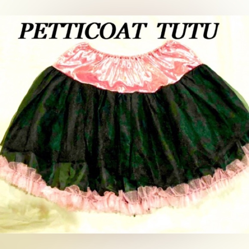 PETTICOAT TUTU skirt black/pink Child Girl's OS Costume/play NWOT